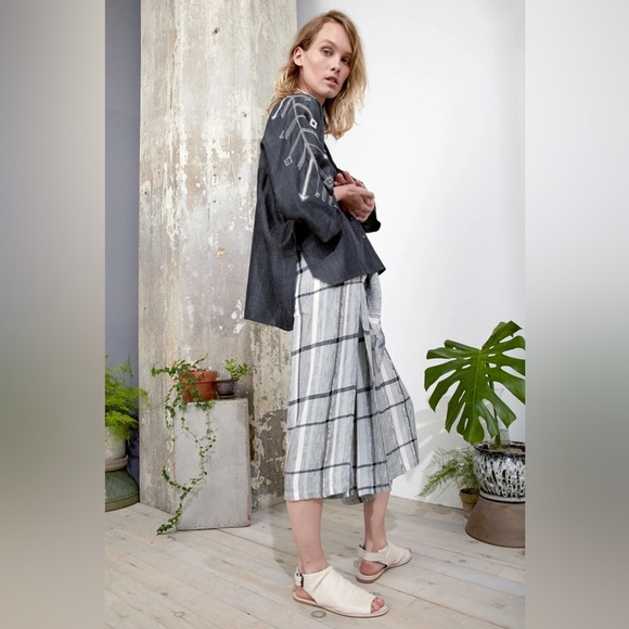 Laura Siegel Tweed Wrap Plaid Tie Front Cropped Pants size Small - Picture 1 of 5